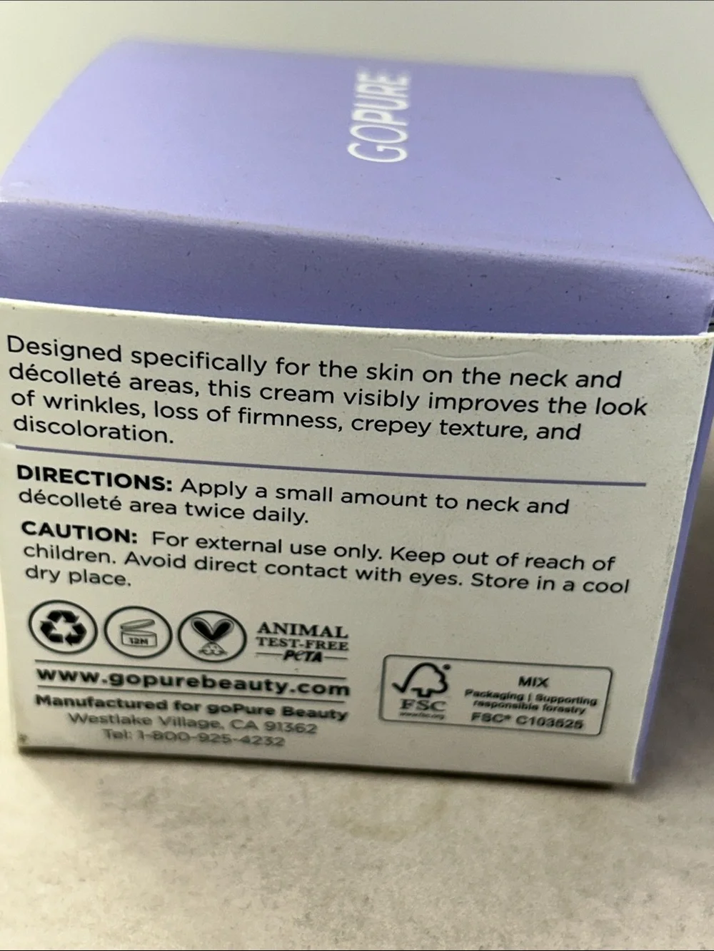 goPure Tighten & Lift Neck & Chest Moisturizer Cream 1.7 fl oz